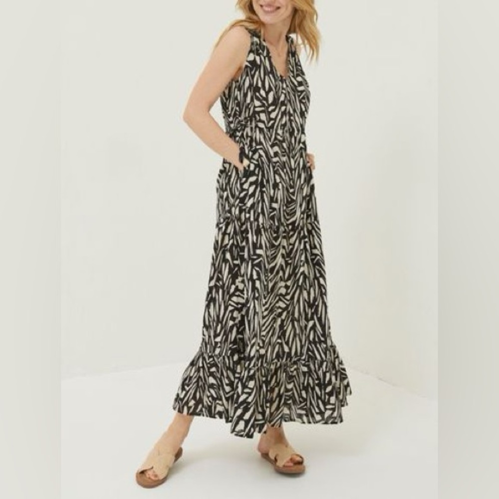 Fat Face Paint Stroke Avery Midi Dress Women's Size 4